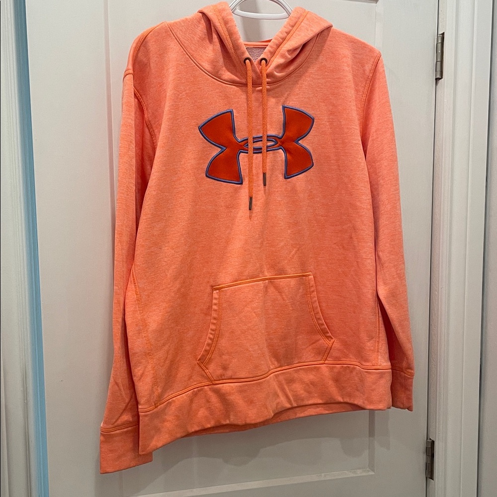 Under Armour Bright Orange Hoodie with Blue Accents